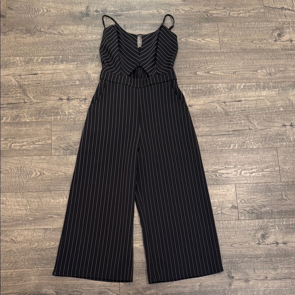 Black Striped Jumpsuit